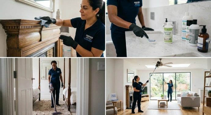 Wiping Down a Counter With a Cleaning Cloth 