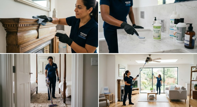 A Team Performing Various Deep Cleaning Tasks For Home Deep Cleaning Service