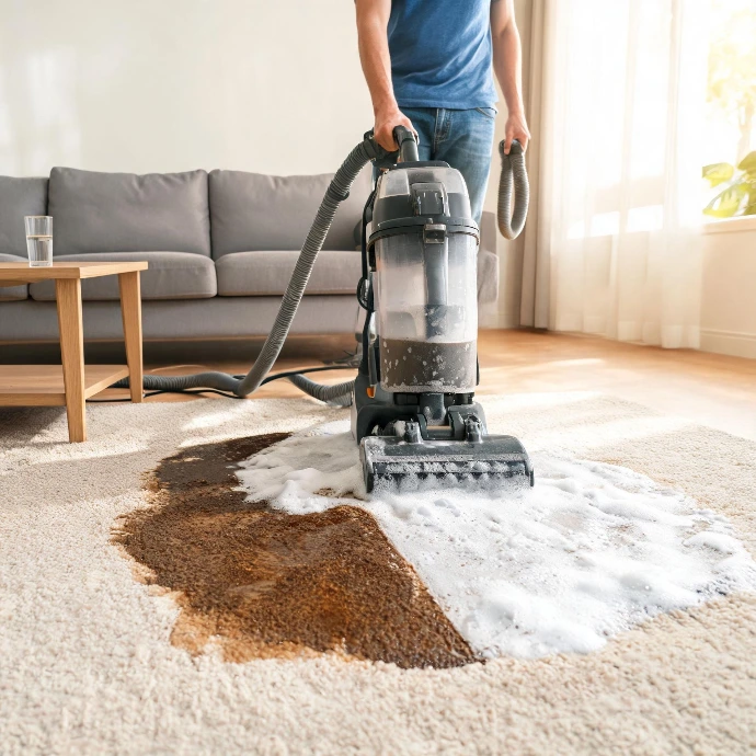 Using a Machine To Deep Clean a Carpet 